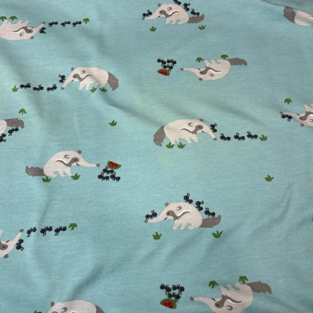 Gymboree Blue Ant Anteater Reversible Double Sided Baby Blanket 100% Cotton 2013